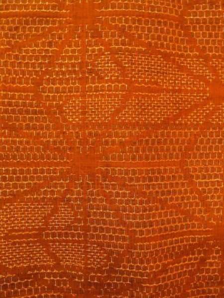 画像4: N0430N Mint  女性用 紬  シルク(正絹)  赤み 茶色, 麻の葉 【中古】 【USED】 【リサイクル】 ★★★★☆ (4)