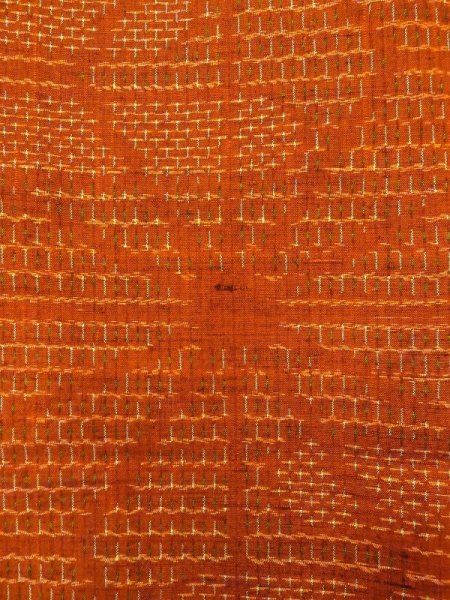 画像5: N0430N Mint  女性用 紬  シルク(正絹)  赤み 茶色, 麻の葉 【中古】 【USED】 【リサイクル】 ★★★★☆ (5)