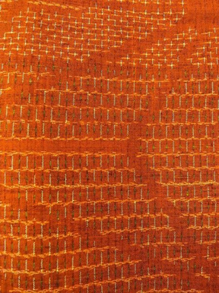 画像6: N0430N Mint  女性用 紬  シルク(正絹)  赤み 茶色, 麻の葉 【中古】 【USED】 【リサイクル】 ★★★★☆ (6)