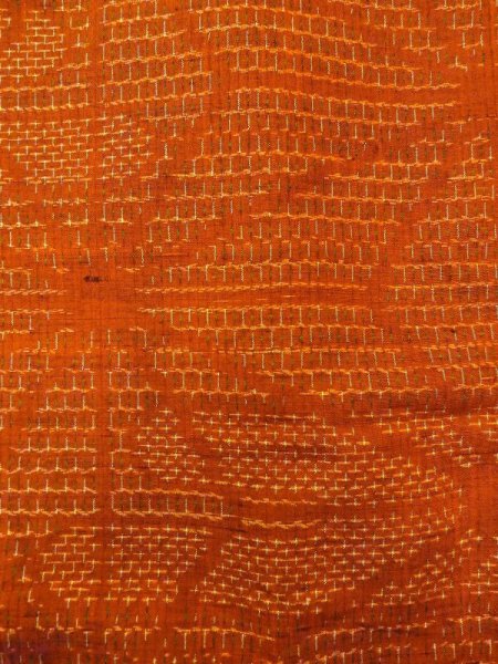 画像7: N0430N Mint  女性用 紬  シルク(正絹)  赤み 茶色, 麻の葉 【中古】 【USED】 【リサイクル】 ★★★★☆ (7)