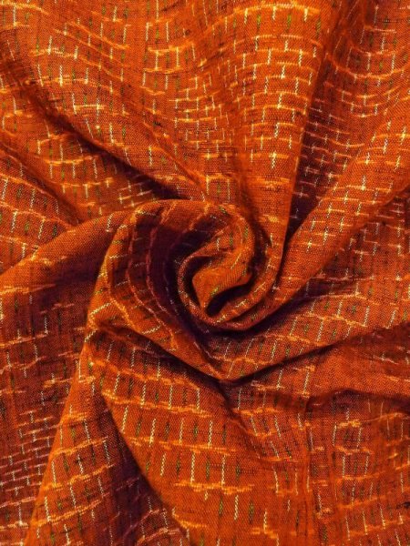 画像11: N0430N Mint  女性用 紬  シルク(正絹)  赤み 茶色, 麻の葉 【中古】 【USED】 【リサイクル】 ★★★★☆ (11)