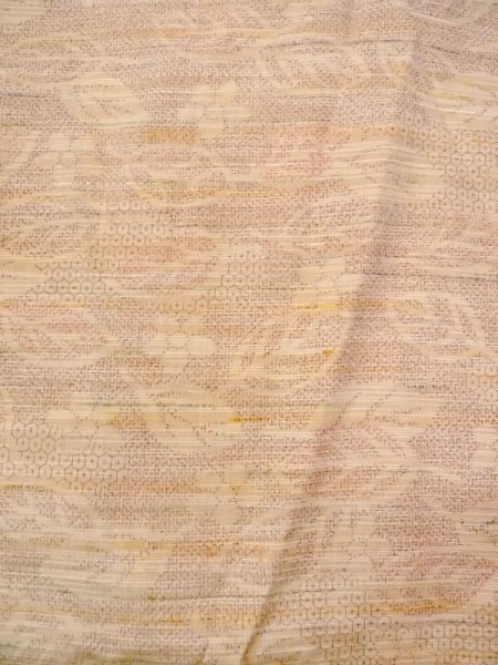 画像3: N0430P  女性用 紬  シルク(正絹)   ベージュ, 花 【中古】 【USED】 【リサイクル】 ★★★☆☆ (3)