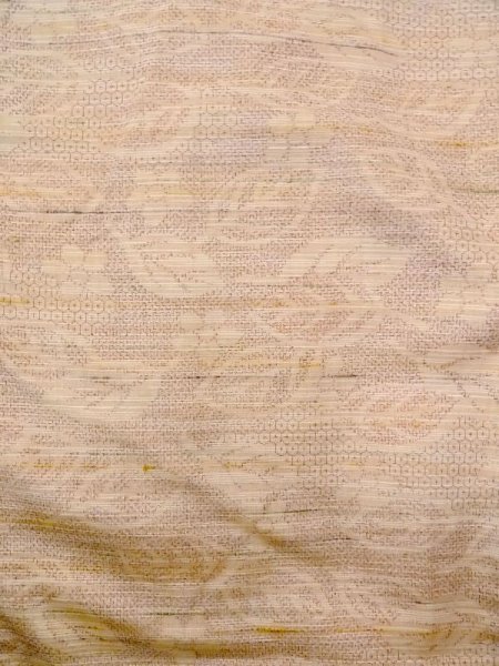 画像4: N0430P  女性用 紬  シルク(正絹)   ベージュ, 花 【中古】 【USED】 【リサイクル】 ★★★☆☆ (4)