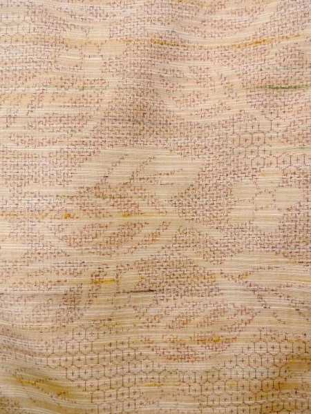 画像5: N0430P  女性用 紬  シルク(正絹)   ベージュ, 花 【中古】 【USED】 【リサイクル】 ★★★☆☆ (5)