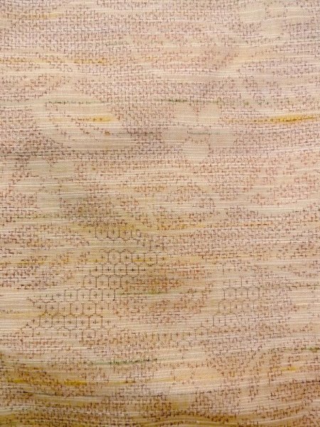 画像6: N0430P  女性用 紬  シルク(正絹)   ベージュ, 花 【中古】 【USED】 【リサイクル】 ★★★☆☆ (6)