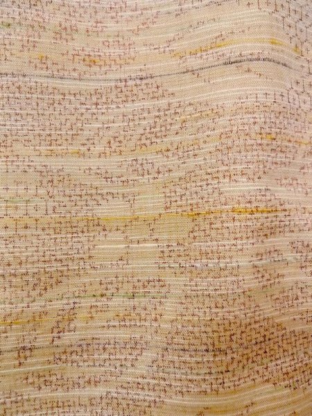 画像7: N0430P  女性用 紬  シルク(正絹)   ベージュ, 花 【中古】 【USED】 【リサイクル】 ★★★☆☆ (7)