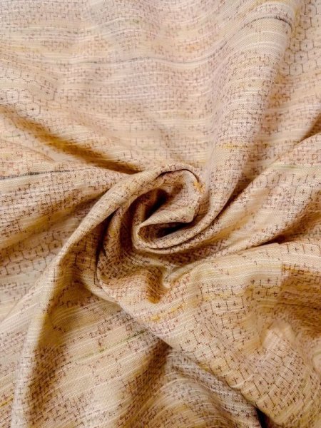 画像11: N0430P  女性用 紬  シルク(正絹)   ベージュ, 花 【中古】 【USED】 【リサイクル】 ★★★☆☆ (11)