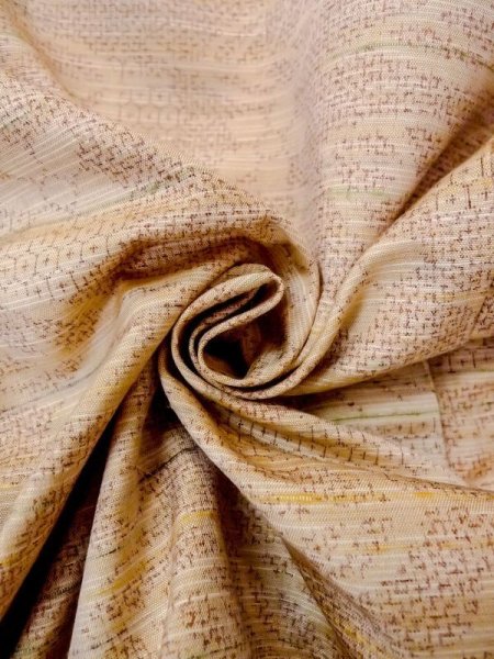 画像12: N0430P  女性用 紬  シルク(正絹)   ベージュ, 花 【中古】 【USED】 【リサイクル】 ★★★☆☆ (12)