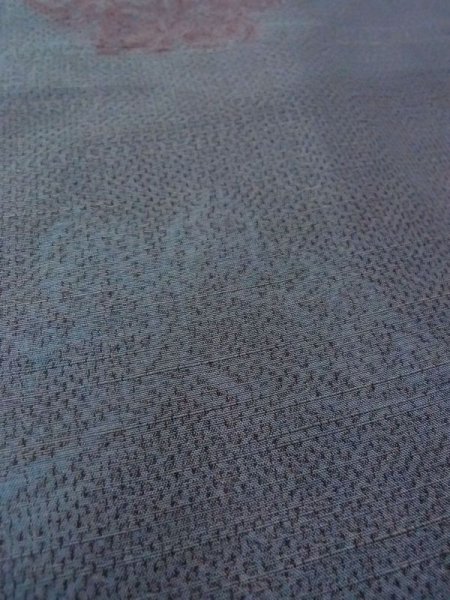 画像10: N0430R Mint  女性用 紬  シルク(正絹)  灰色がかった 水色, 蝶々 【中古】 【USED】 【リサイクル】 ★★★★☆ (10)