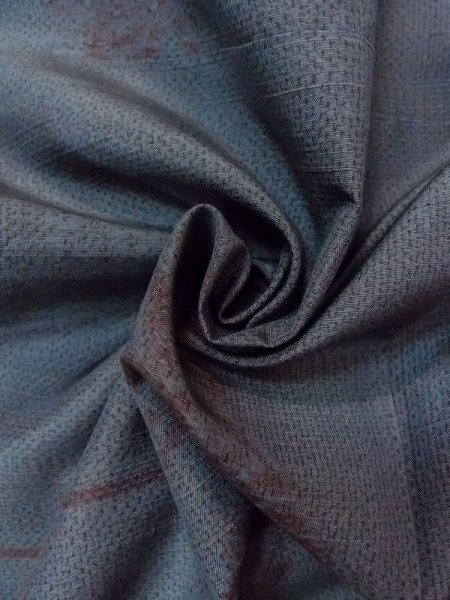 画像11: N0430R Mint  女性用 紬  シルク(正絹)  灰色がかった 水色, 蝶々 【中古】 【USED】 【リサイクル】 ★★★★☆ (11)