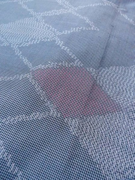 画像8: N0430S  女性用 大島紬  シルク(正絹)  灰色がかった 青, 菱 【中古】 【USED】 【リサイクル】 ★★☆☆☆ (8)