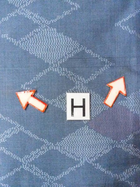 画像21: N0430S  女性用 大島紬  シルク(正絹)  灰色がかった 青, 菱 【中古】 【USED】 【リサイクル】 ★★☆☆☆ (21)