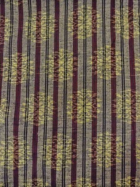 画像3: N0430W  女性用 紬  シルク(正絹)   灰色, 花丸文 【中古】 【USED】 【リサイクル】 ★★★☆☆ (3)