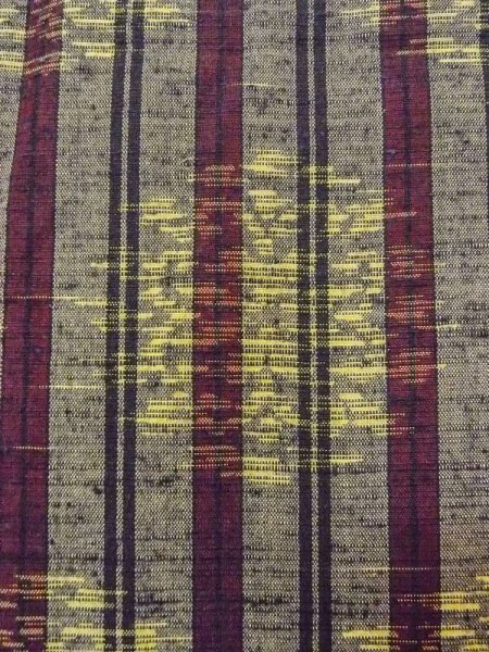 画像5: N0430W  女性用 紬  シルク(正絹)   灰色, 花丸文 【中古】 【USED】 【リサイクル】 ★★★☆☆ (5)