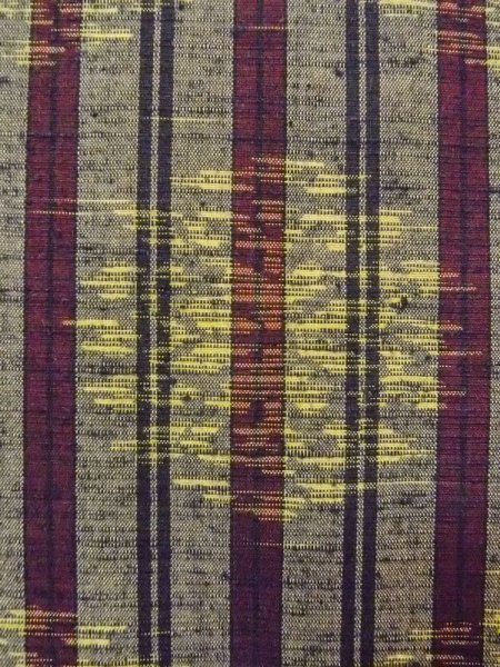 画像6: N0430W  女性用 紬  シルク(正絹)   灰色, 花丸文 【中古】 【USED】 【リサイクル】 ★★★☆☆ (6)