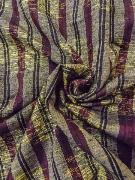 画像11: N0430W  女性用 紬  シルク(正絹)   灰色, 花丸文 【中古】 【USED】 【リサイクル】 ★★★☆☆ (11)