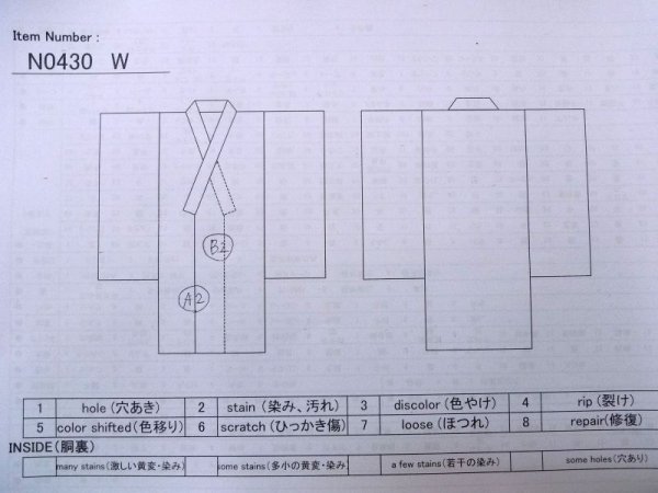 画像13: N0430W  女性用 紬  シルク(正絹)   灰色, 花丸文 【中古】 【USED】 【リサイクル】 ★★★☆☆ (13)