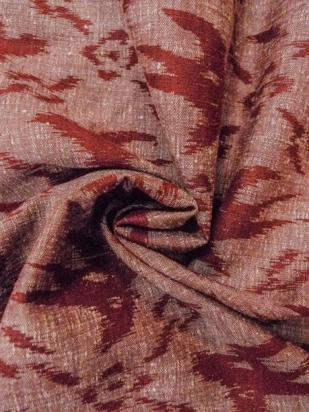 画像11: N0430Z  女性用 紬  シルク(正絹)   えんじ, 鳥 【中古】 【USED】 【リサイクル】 ★★★☆☆ (11)