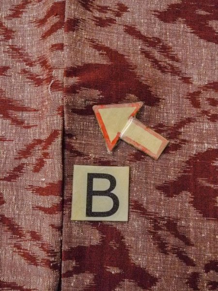 画像15: N0430Z  女性用 紬  シルク(正絹)   えんじ, 鳥 【中古】 【USED】 【リサイクル】 ★★★☆☆ (15)