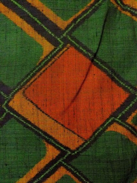 画像5: N0431A Mint  女性用 紬  シルク(正絹)   緑色, 菱 【中古】 【USED】 【リサイクル】 ★★★★☆ (5)