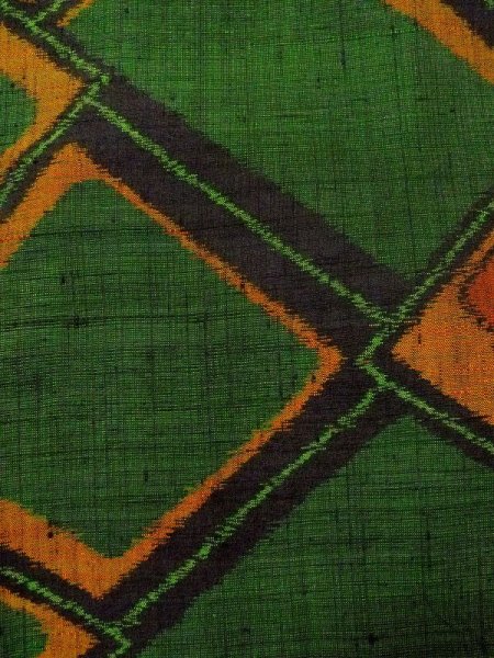 画像6: N0431A Mint  女性用 紬  シルク(正絹)   緑色, 菱 【中古】 【USED】 【リサイクル】 ★★★★☆ (6)