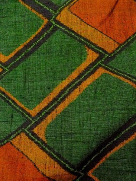 画像7: N0431A Mint  女性用 紬  シルク(正絹)   緑色, 菱 【中古】 【USED】 【リサイクル】 ★★★★☆ (7)