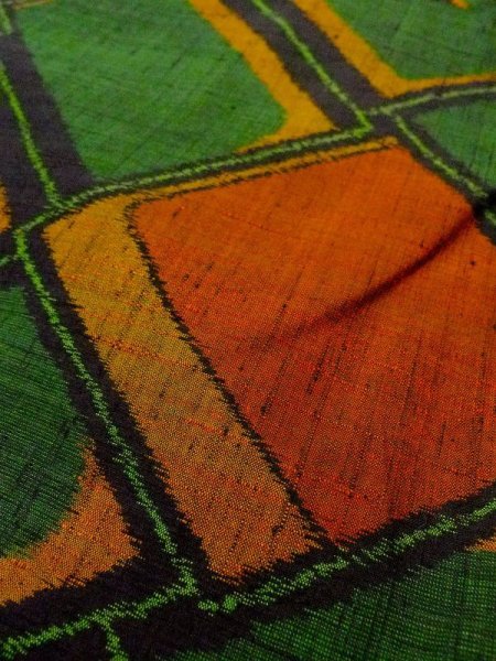 画像8: N0431A Mint  女性用 紬  シルク(正絹)   緑色, 菱 【中古】 【USED】 【リサイクル】 ★★★★☆ (8)