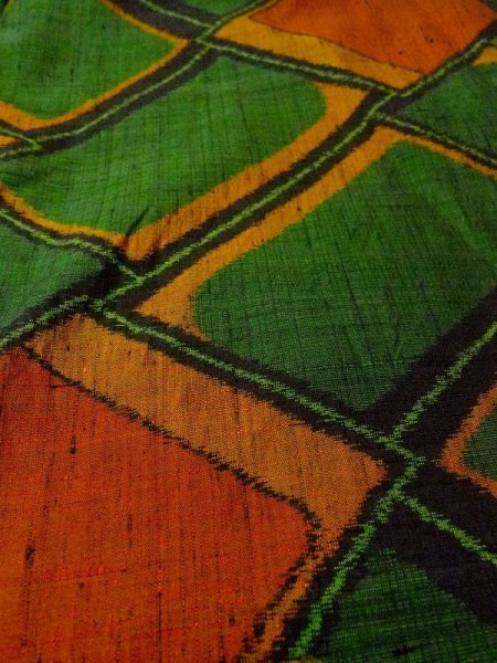 画像9: N0431A Mint  女性用 紬  シルク(正絹)   緑色, 菱 【中古】 【USED】 【リサイクル】 ★★★★☆ (9)