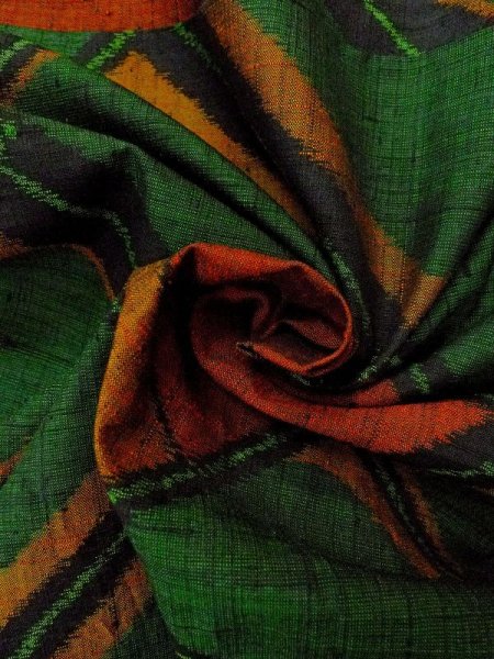 画像11: N0431A Mint  女性用 紬  シルク(正絹)   緑色, 菱 【中古】 【USED】 【リサイクル】 ★★★★☆ (11)