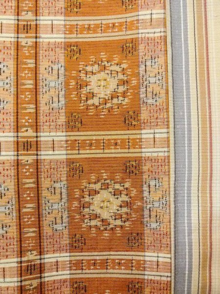 画像7: N0431B  女性用 紬  シルク(正絹)   ベージュ, 縞 【中古】 【USED】 【リサイクル】 ★★★☆☆ (7)