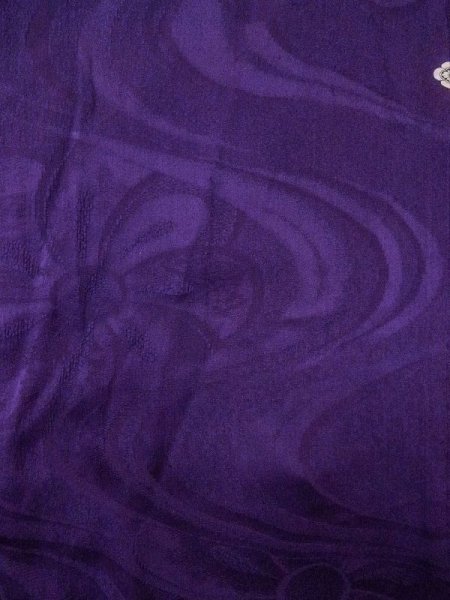 画像4: N0509B  女性用 羽織  シルク（正絹）  光沢のある 紫色, 花 【中古】 【USED】 【リサイクル】 ★★☆☆☆ (4)