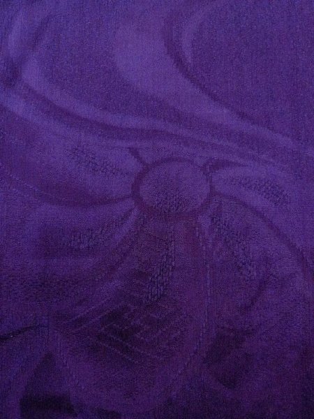 画像7: N0509B  女性用 羽織  シルク（正絹）  光沢のある 紫色, 花 【中古】 【USED】 【リサイクル】 ★★☆☆☆ (7)
