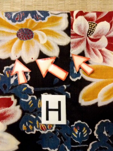 画像21: N0509G  女性用 羽織  綿   黒, 菊 【中古】 【USED】 【リサイクル】 ★☆☆☆☆ (21)