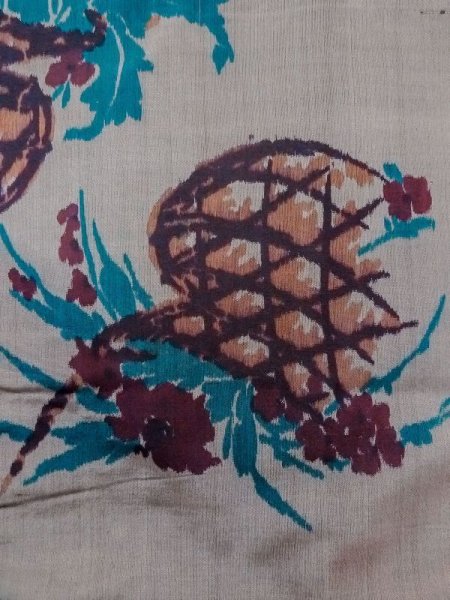 画像6: N0509H  女性用 羽織  シルク(正絹)   灰色, 花 【中古】 【USED】 【リサイクル】 ★★★☆☆ (6)