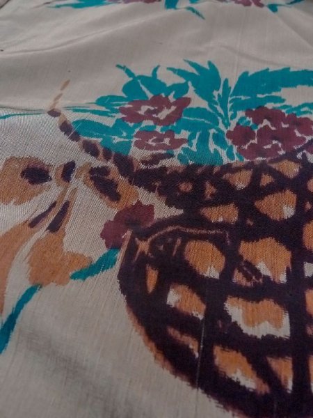 画像8: N0509H  女性用 羽織  シルク(正絹)   灰色, 花 【中古】 【USED】 【リサイクル】 ★★★☆☆ (8)