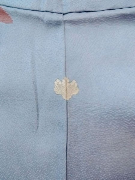 画像3: N0509I  女性用 羽織  シルク（正絹）  淡い 水色, 花 【中古】 【USED】 【リサイクル】 ★★☆☆☆ (3)