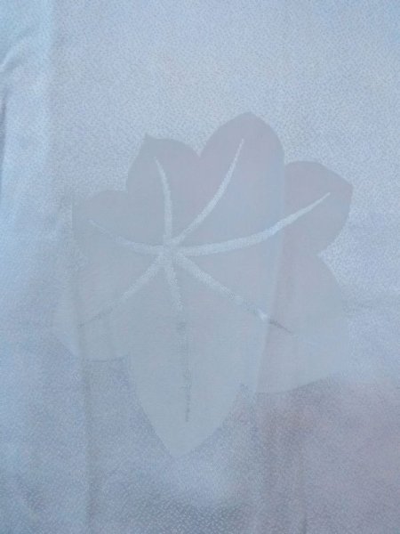 画像7: N0509I  女性用 羽織  シルク（正絹）  淡い 水色, 花 【中古】 【USED】 【リサイクル】 ★★☆☆☆ (7)