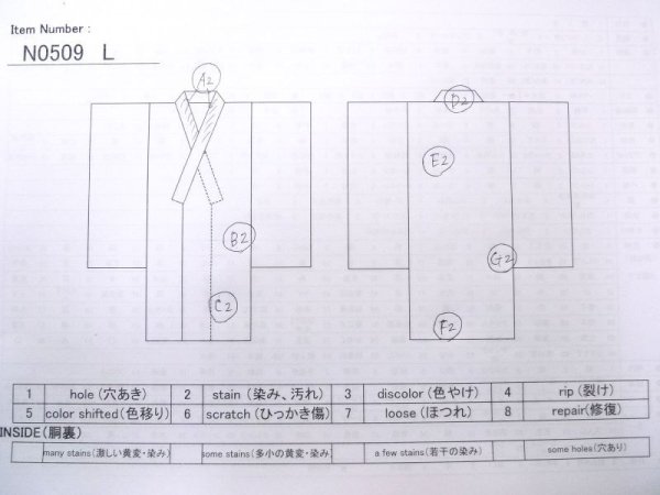 画像13: N0509L  女性用 織  シルク（正絹）  赤み 橙色, 抽象的模様 【中古】 【USED】 【リサイクル】 ★★☆☆☆ (13)