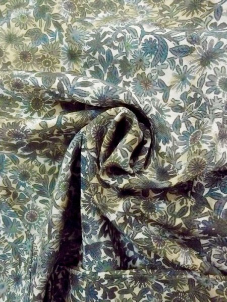 画像12: N0509N Mint  女性用 小紋  シルク（正絹）   マルチカラー, 花 【中古】 【USED】 【リサイクル】 ★★★★★ (12)