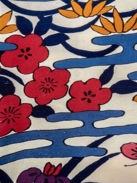 画像6: N0509R  女性用 小紋  シルク(正絹)   白, 菊 【中古】 【USED】 【リサイクル】 ★★★☆☆ (6)