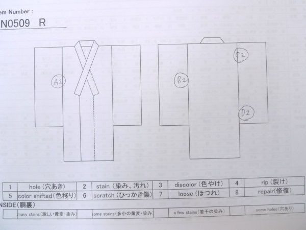 画像13: N0509R  女性用 小紋  シルク(正絹)   白, 菊 【中古】 【USED】 【リサイクル】 ★★★☆☆ (13)