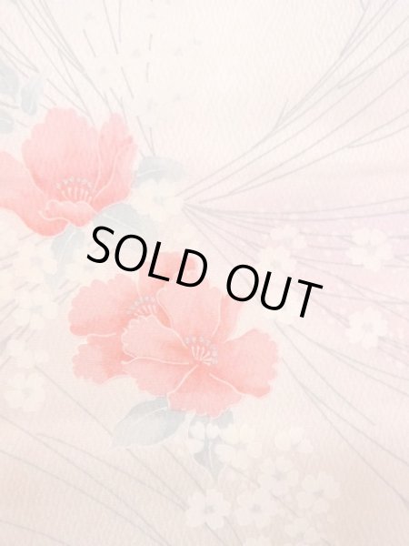 画像5: N0509S  女性用 小紋  シルク(正絹)  淡い 桃色, 花 【中古】 【USED】 【リサイクル】 ★★★☆☆ (5)