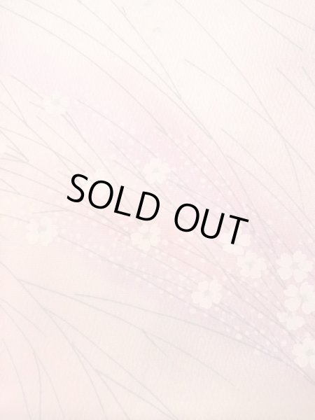 画像7: N0509S  女性用 小紋  シルク(正絹)  淡い 桃色, 花 【中古】 【USED】 【リサイクル】 ★★★☆☆ (7)