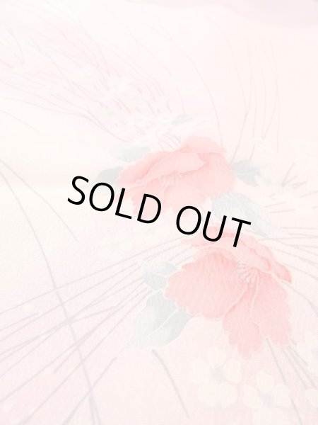 画像9: N0509S  女性用 小紋  シルク(正絹)  淡い 桃色, 花 【中古】 【USED】 【リサイクル】 ★★★☆☆ (9)