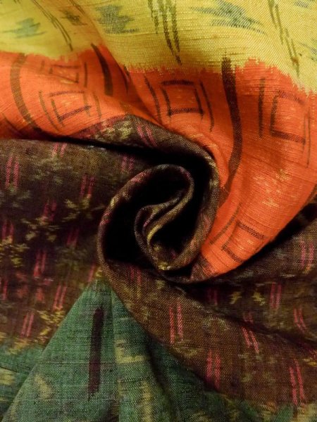 画像11: N0509V Mint  女性用 紬  シルク(正絹)   マルチカラー, 花 【中古】 【USED】 【リサイクル】 ★★★★☆ (11)