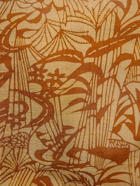 画像5: N0509Y Mint  女性用 紬  シルク（正絹）  淡い 茶色, 花 【中古】 【USED】 【リサイクル】 ★★★★☆ (5)