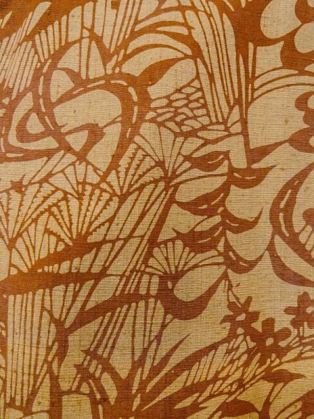 画像6: N0509Y Mint  女性用 紬  シルク（正絹）  淡い 茶色, 花 【中古】 【USED】 【リサイクル】 ★★★★☆ (6)