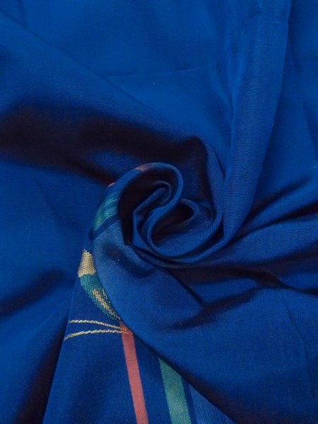 画像11: N0509Z Mint  女性用 織  シルク（正絹）   青, 蝶々 【中古】 【USED】 【リサイクル】 ★★★★☆ (11)