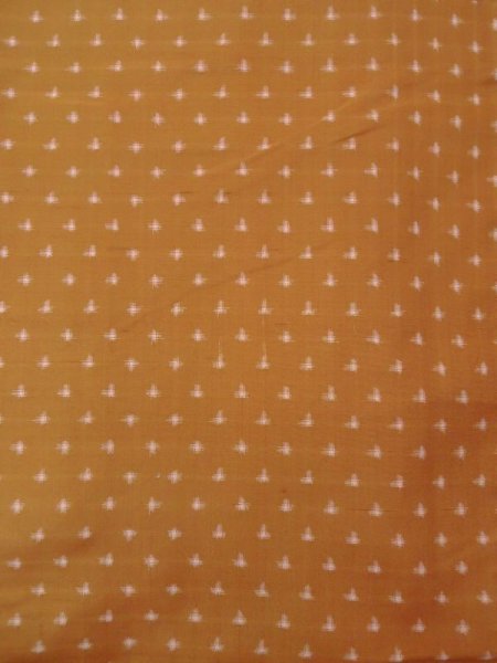 画像3: N0510A  女性用 紬  シルク（正絹）  黄み 茶色, 十字 【中古】 【USED】 【リサイクル】 ★★★☆☆ (3)