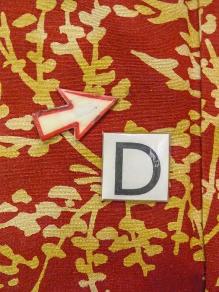 画像17: N0510C  女性用 小紋  シルク(正絹)   朱赤, 木 【中古】 【USED】 【リサイクル】 ★★★☆☆ (17)